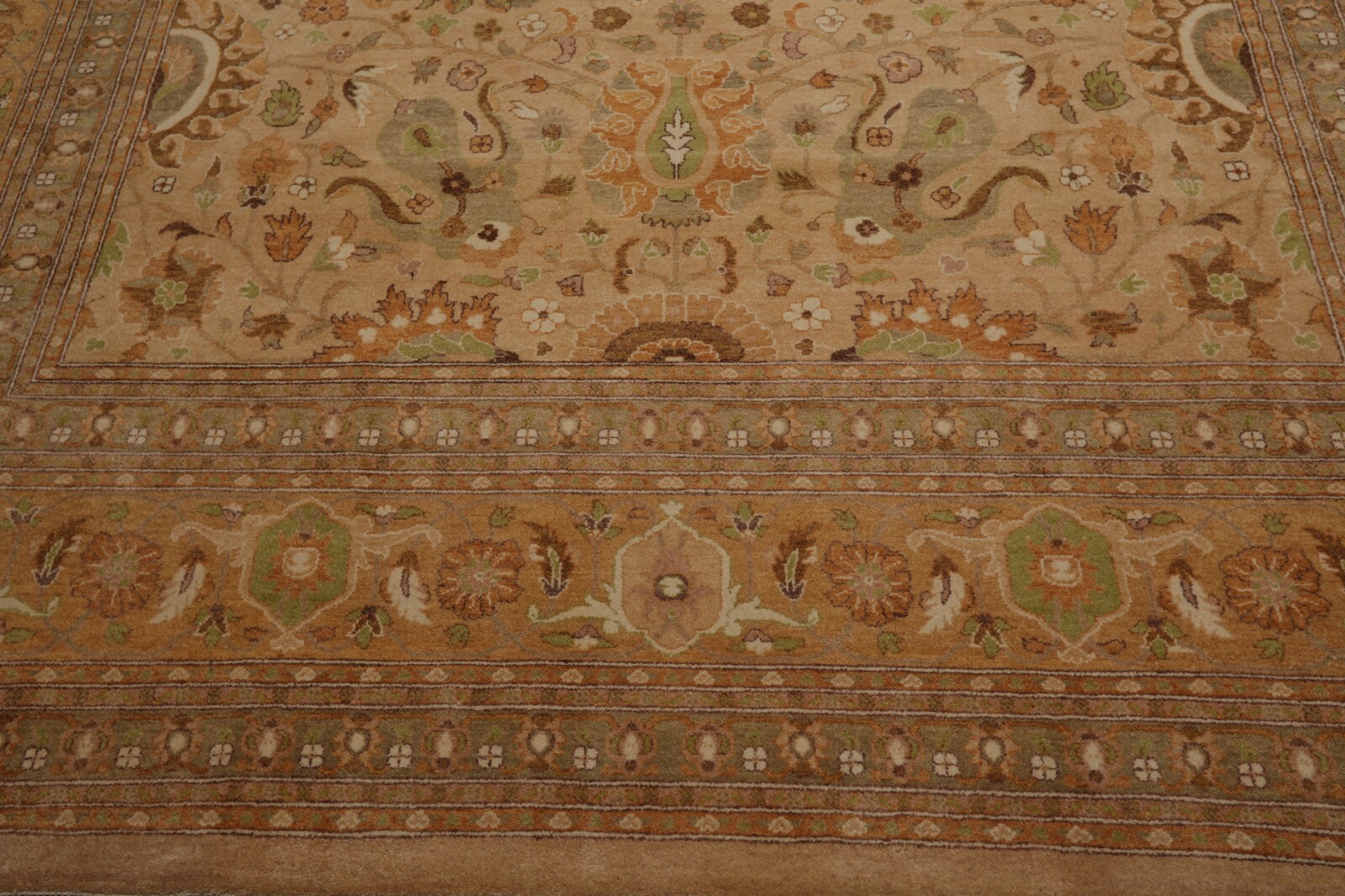 9’4″ x 12’2″ Hand Knotted Wool 16/18 PakPersian 300 KPSI Oriental Area Rug Tan