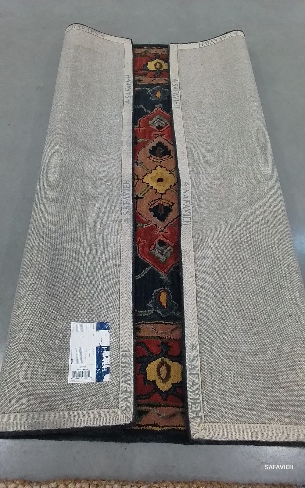 BLUE / RED 6′-0″ x 6′-0″ Back Stain Rug, Reduced Price 1172805572 HG923M-6SQ