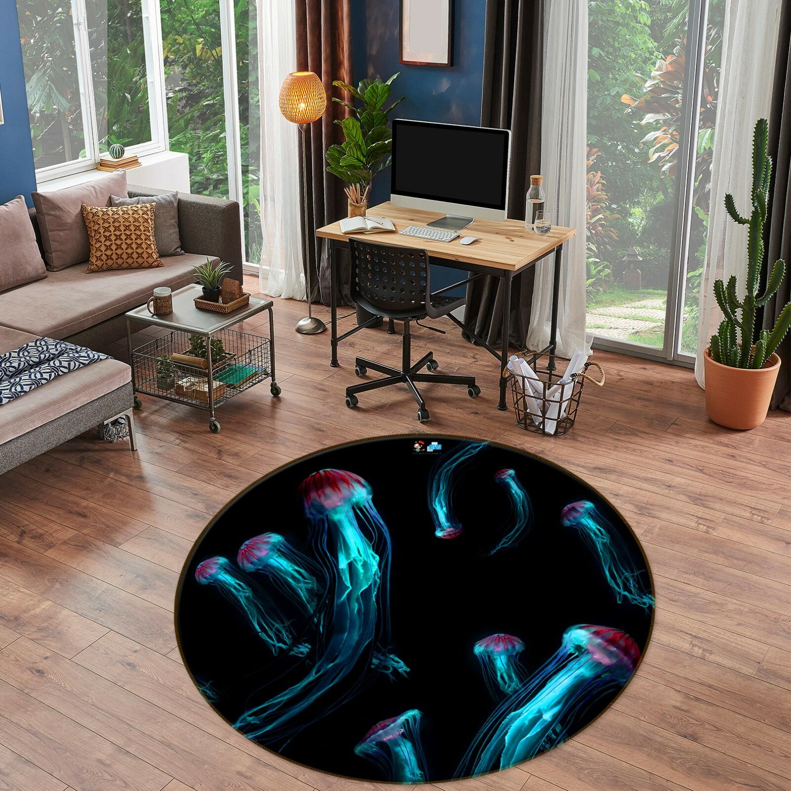 3D Red Jellyfish ZHUA2508 Game Non Slip Rug Mat Photo Carpet Zoe