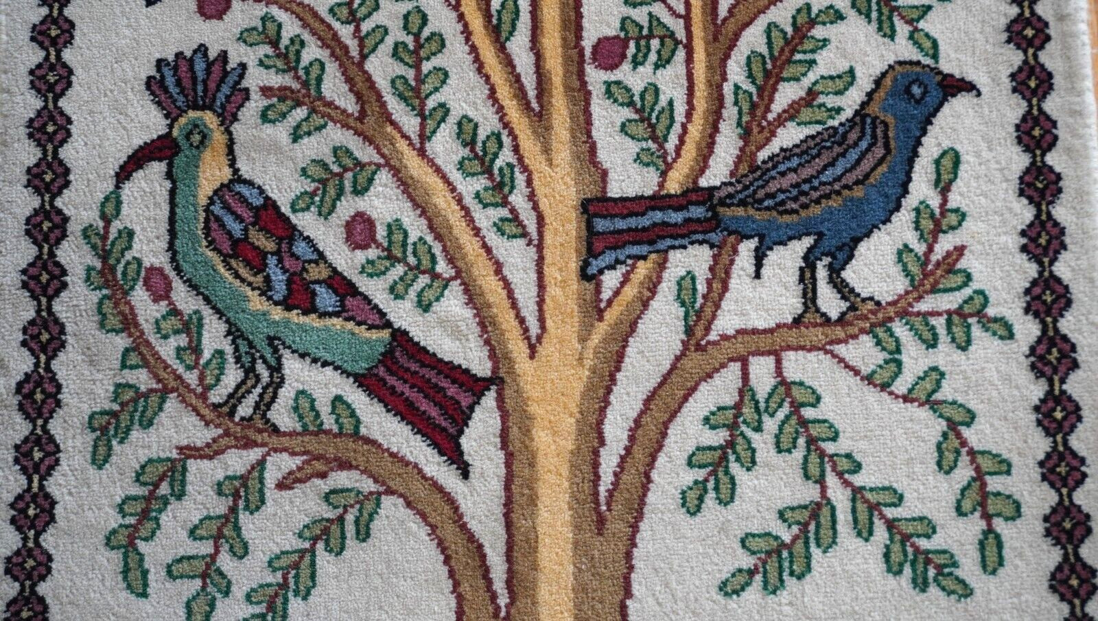 Gorgeous Hand Knotted 2′ x 3′ Tree of Life Design with Birds Wool Oriental Rug