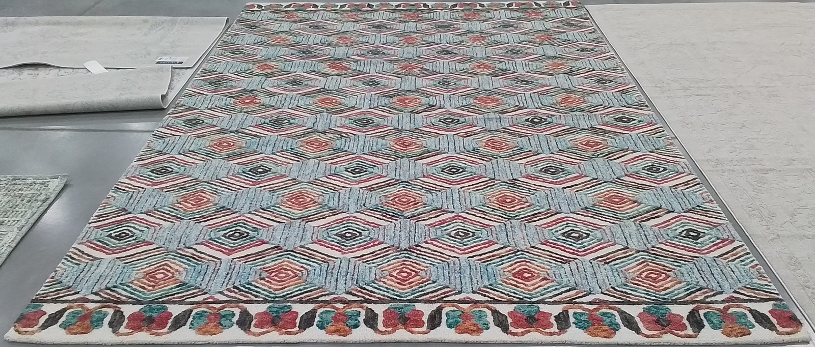 IVORY / LTBLUE 9′-0″ x 12′-0″ Back Stain Rug, Reduced Price 1172801446 TRC522A-9