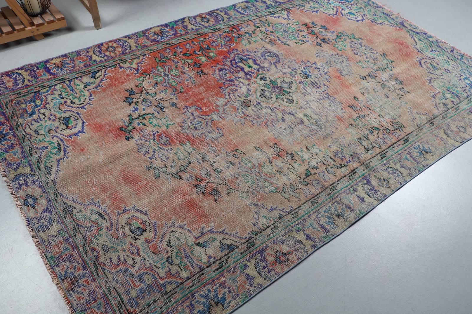 5,3×8,4 ft Turkish Rug Rug, Vintage Rug, Red Camouflage Wool Rug