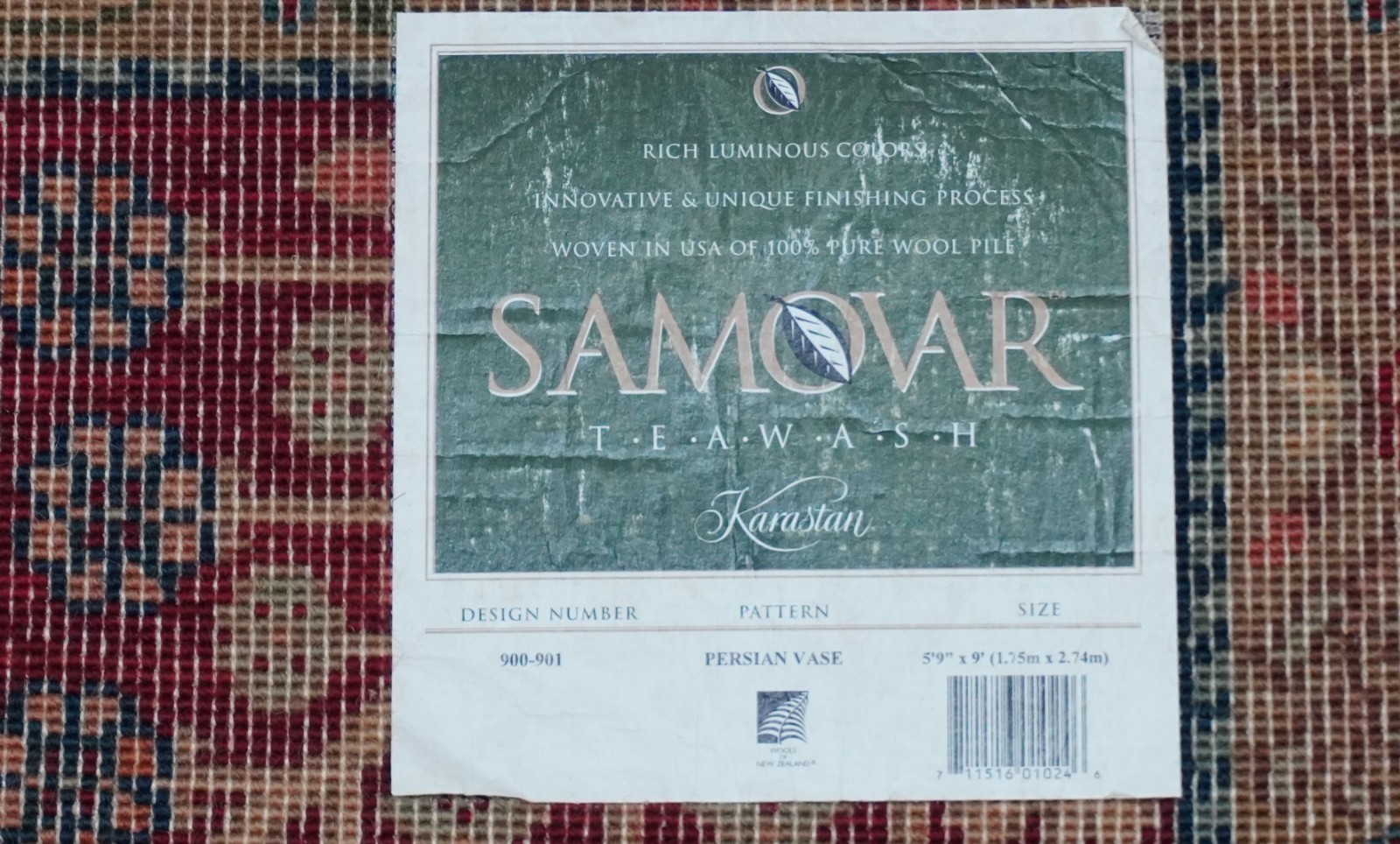 Mint Authentic Karastan# 900-901 Vase Samovar Wool Rug 5’9″ x 9′ Excellent