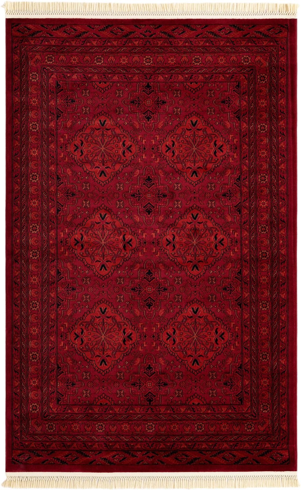 Tekke Collection Over-Dyed Saturated Traditional Torkaman Area Rug (5′ 0 x 8’…