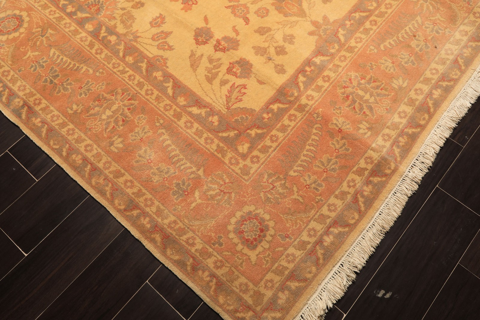8’11”x11’6″ Hand Knotted Wool Beige Blush Oushak Silky Sheen Rare Egyptian Rug