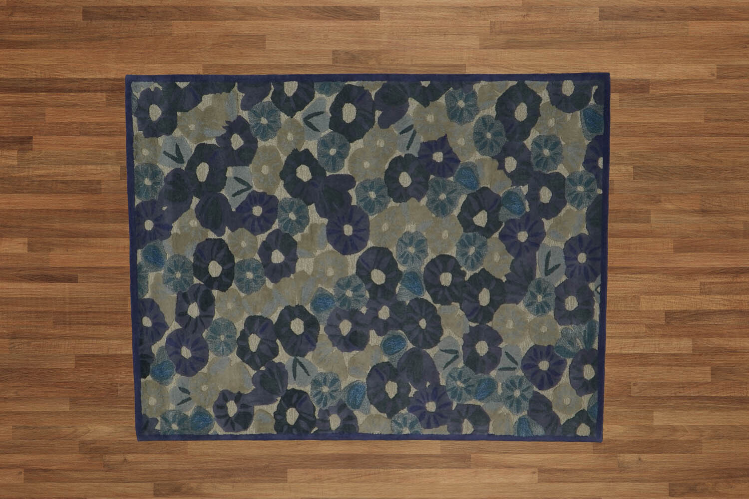 7’8″x10′ Beige Hand Tufted Modern Wool & Bamboo Silk Area Rug