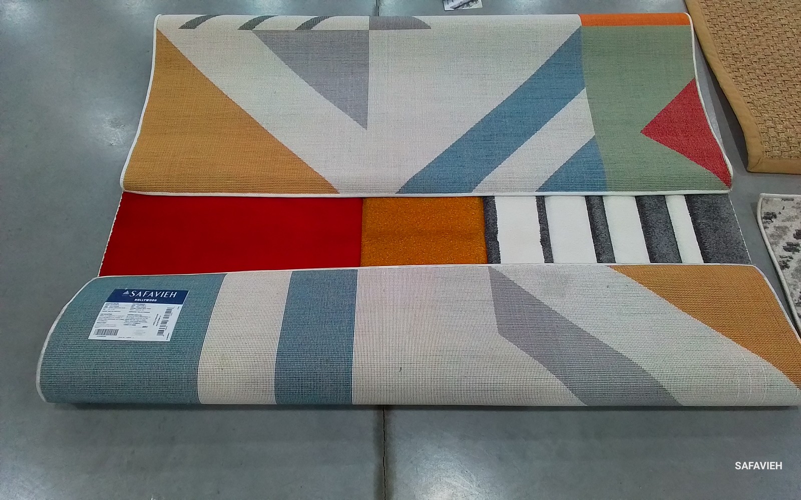 IVORY PEACOCK BLUE 5′-3″ x 7′-6″ Flaw in Rug, Reduced Price 1172786310 HLW709B-5