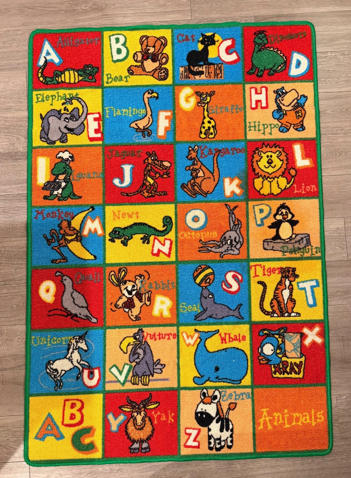Classroom Rugs for Kids Alphabet Animal Playtim 39” x 57” inches
