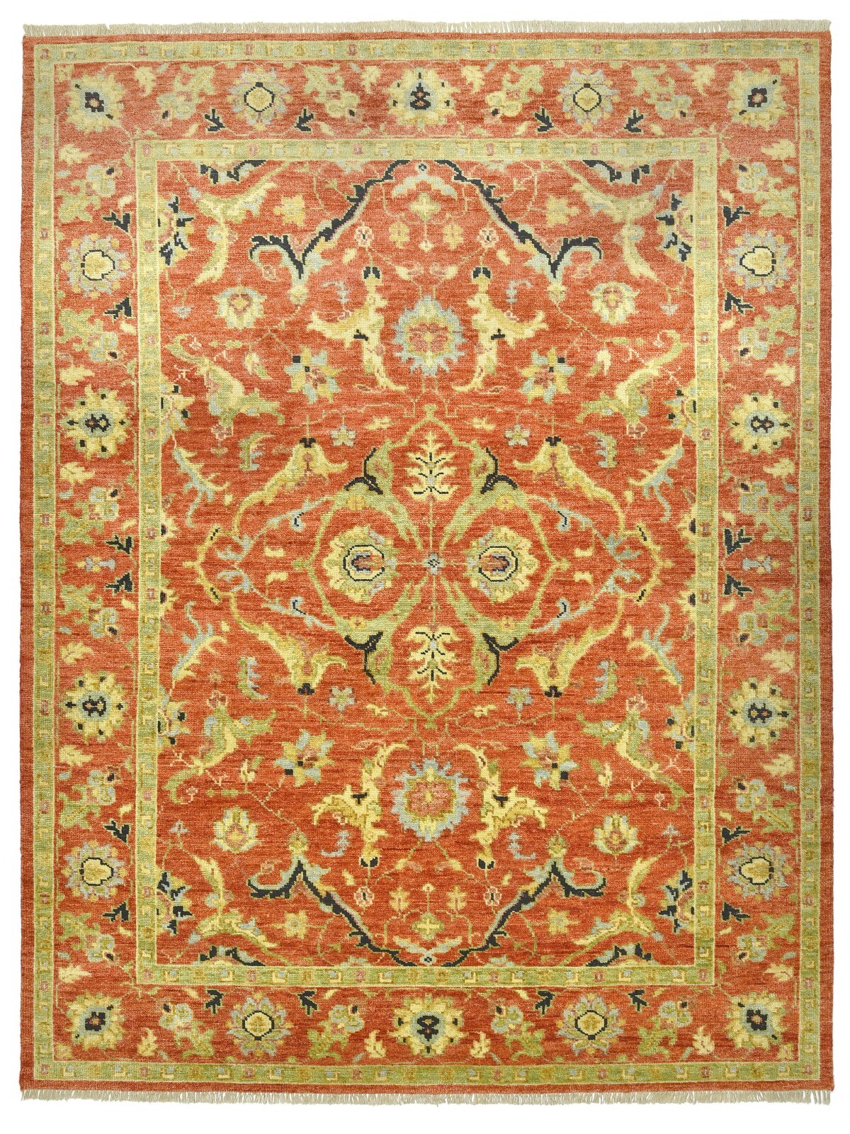 Rust Heriz Hand-Knotted Wool Area Rug (Multiple Sizes Available)