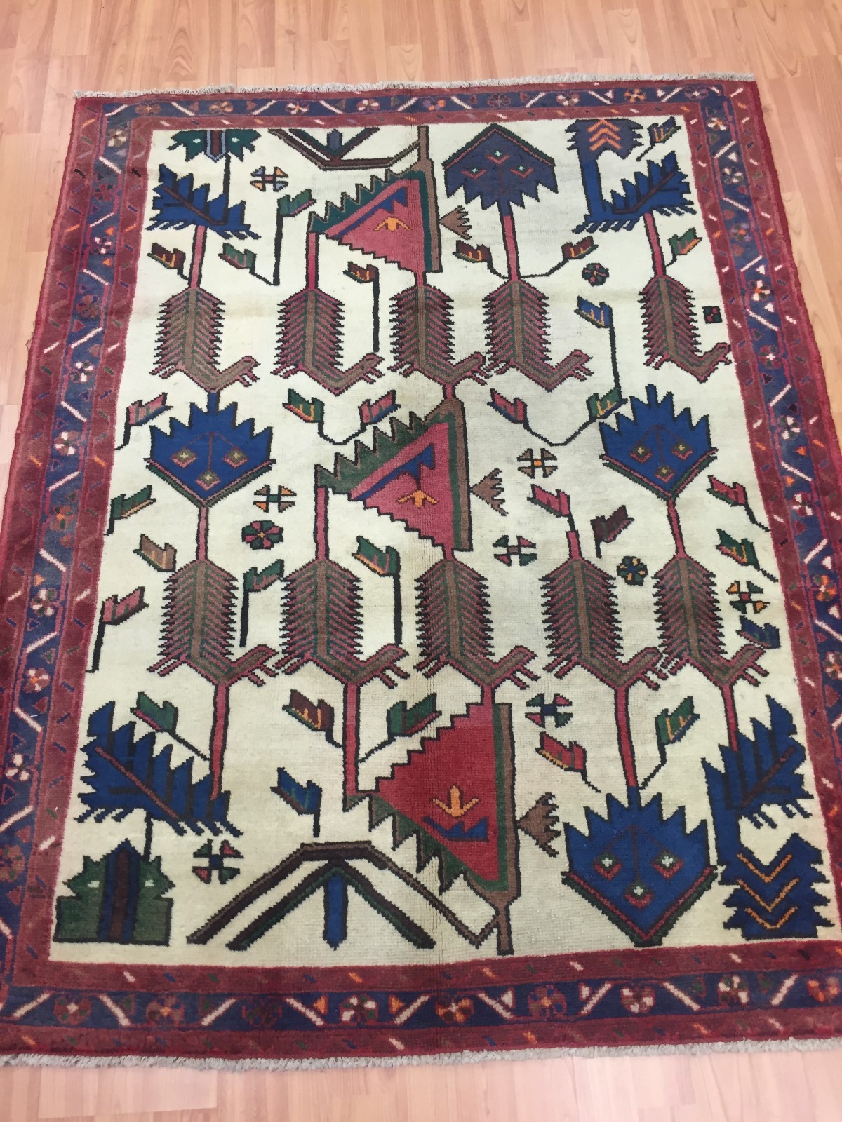 3’8″ x 4’7″ Turkish Oriental Rug – 1960s – Hand Made – 100% Wool
