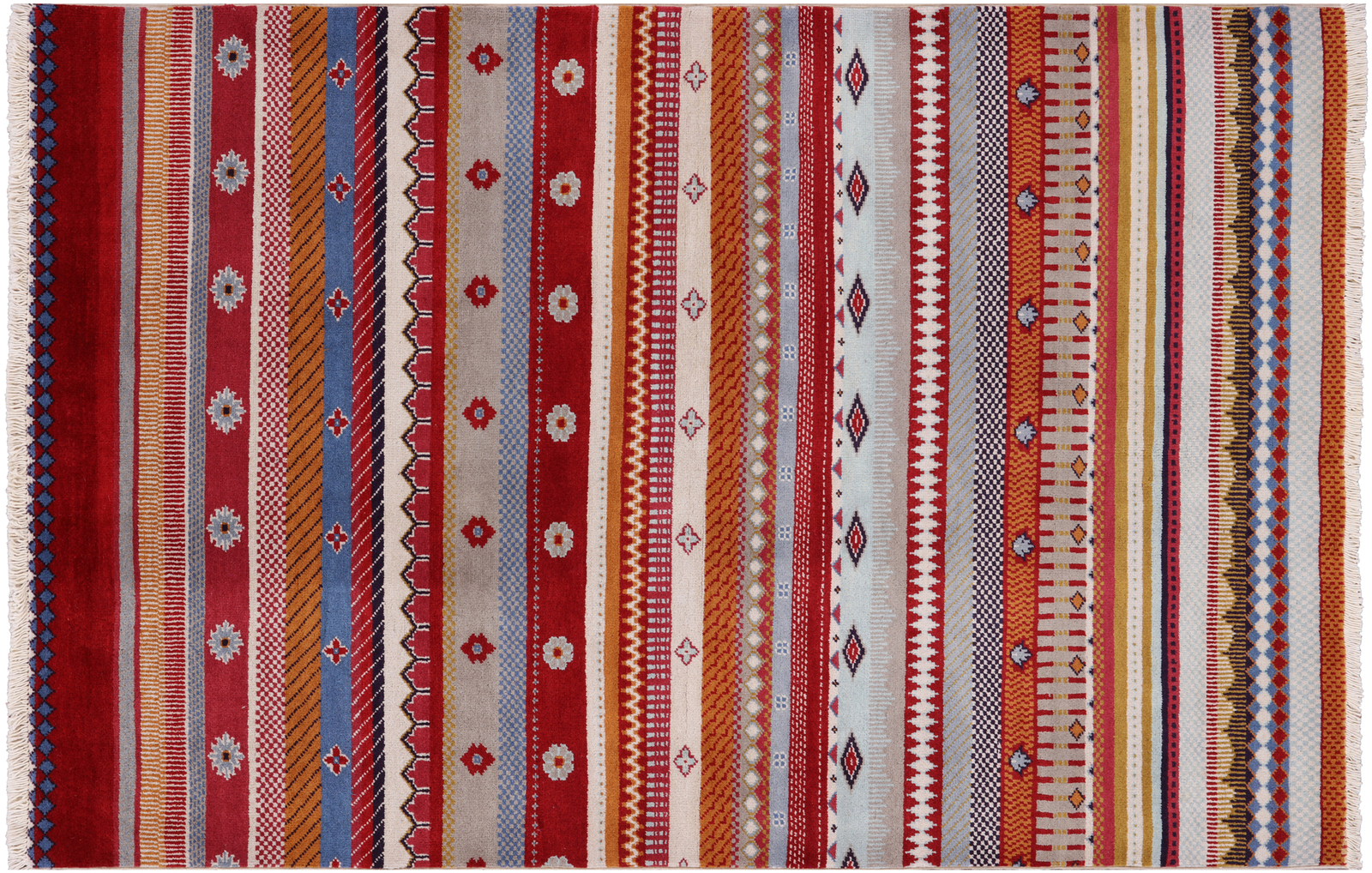 Hand Knotted Loribaft Gabbeh Wool Rug 4′ 0″ X 6′ 0″ – P7536