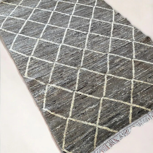 Unique Beni Ourain rug – New Berber design Hand-Knotted Moroccan wool 8X10,9X12