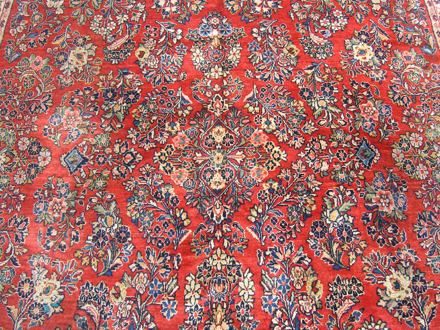 Antique Room Size Sarouk Oriental Rug Carpet 8’8″ x 11’10 Perfect