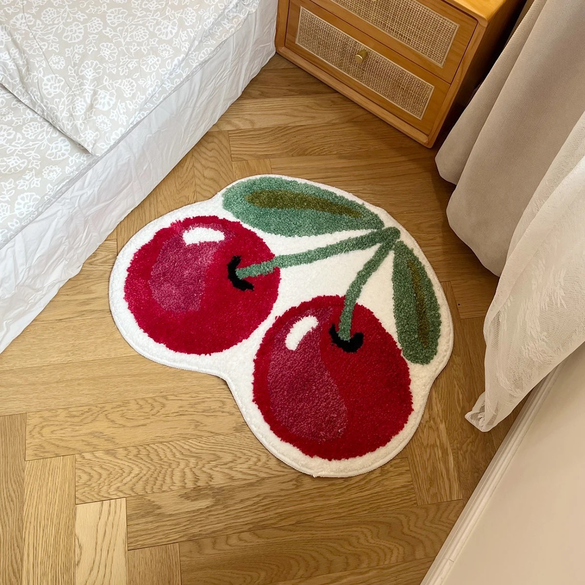 Cherry Tufted Rug Soft Plush Area Rug Living Room Bedroom Home Decor