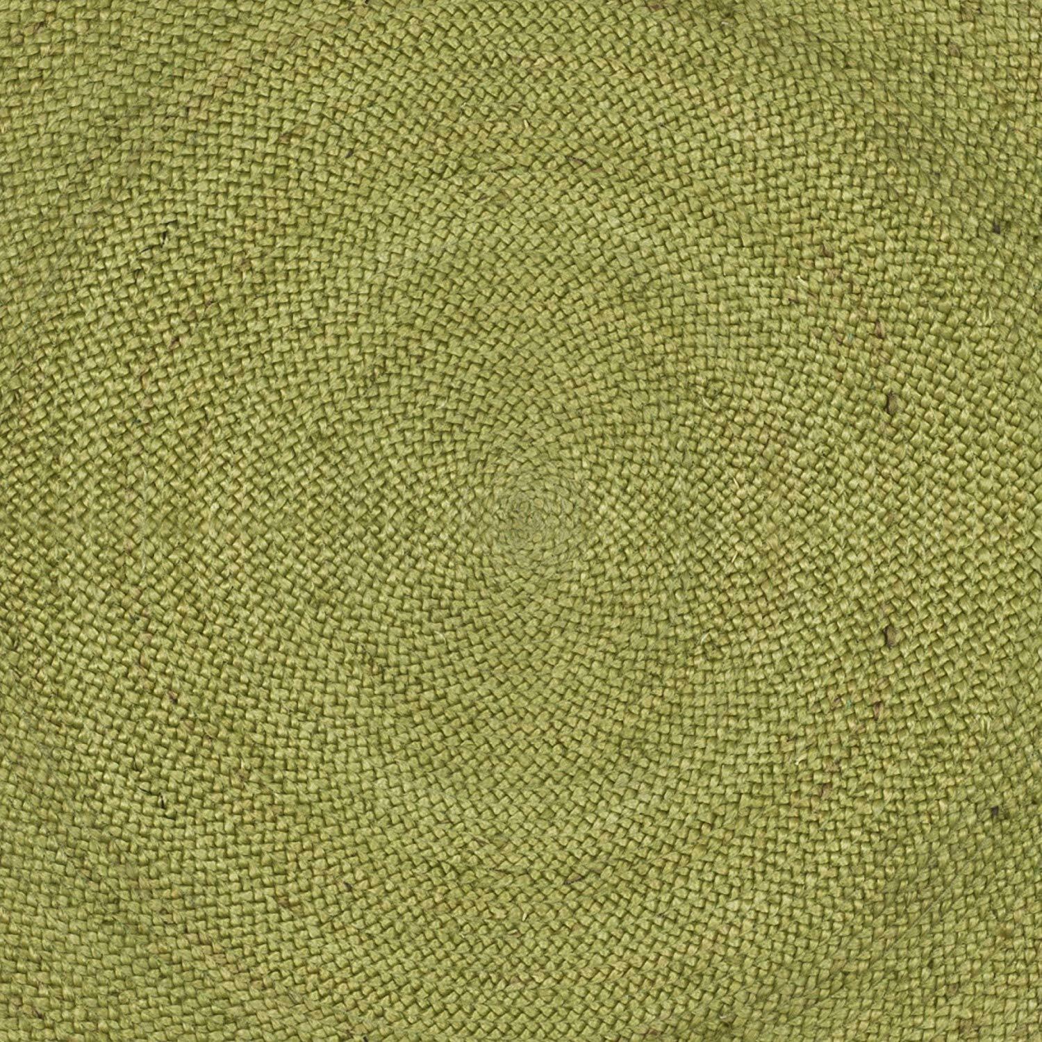 Green Rug Jute Round 100% Farmhouse Natural Jute Hand Braided Modern Rustic Look