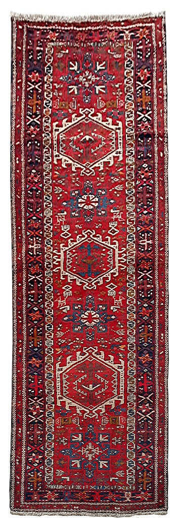 3′ x 11′ Red Traditional Hamaadan Rug 80020