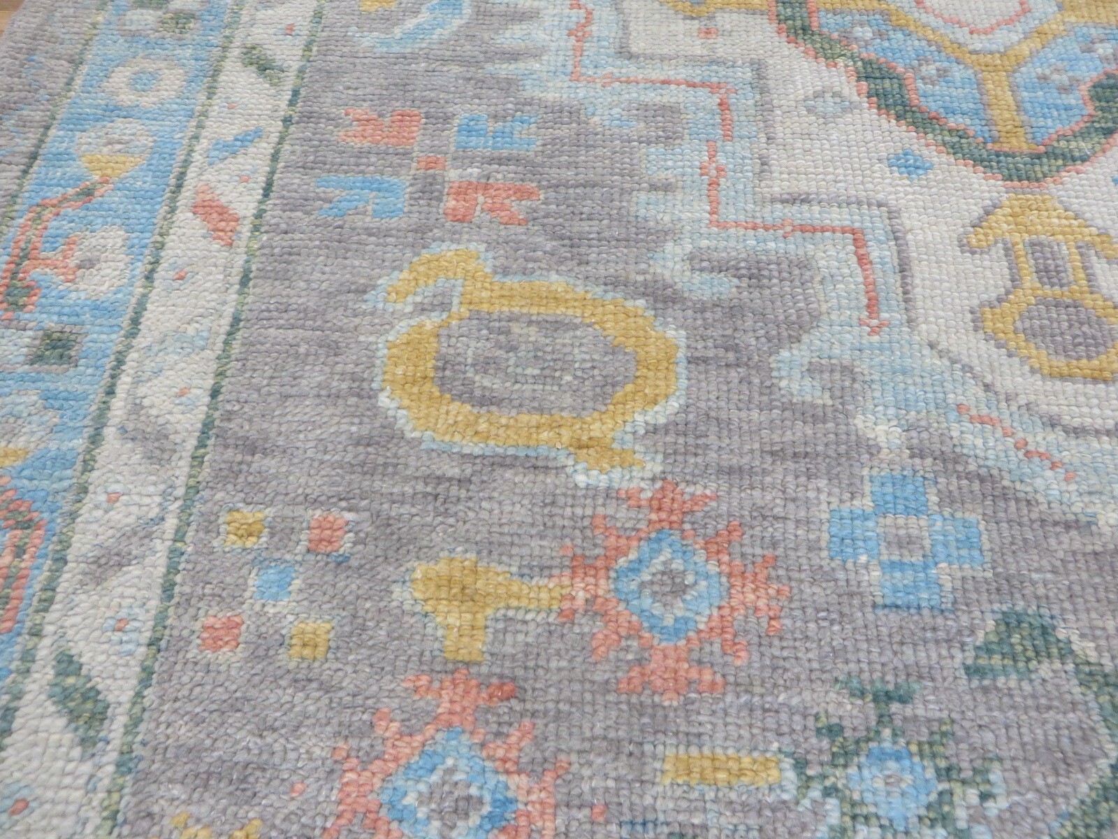 4’8 x 7’2 Hand Knotted Gray Colorful Turkish Oushak Oriental Rug G15500