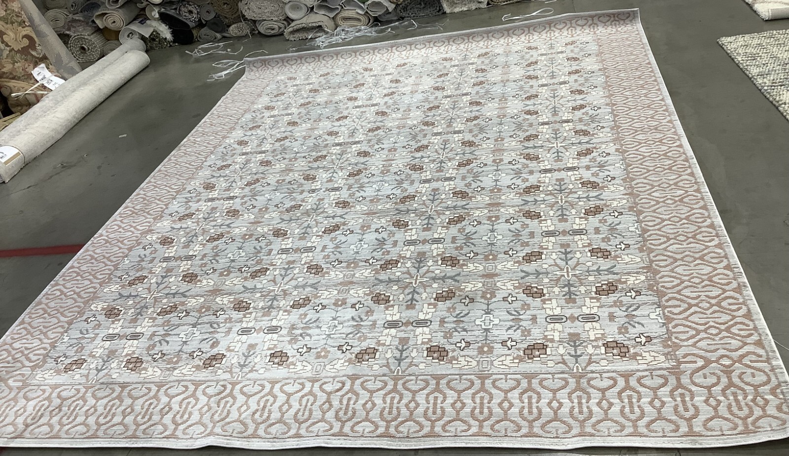 LT GREY / MULTI 9′-0″ x 12′-0″ Back Stain Rug Reduced Price 1172679126 VAL210F-9