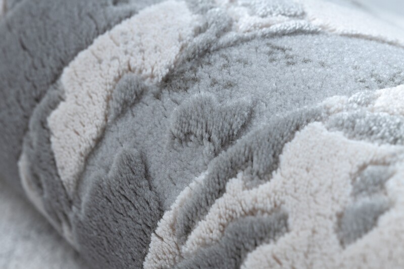 Modern Dense Woven Rugs ” Vals ” Acrylic Marble Frame Grey/ Ivory