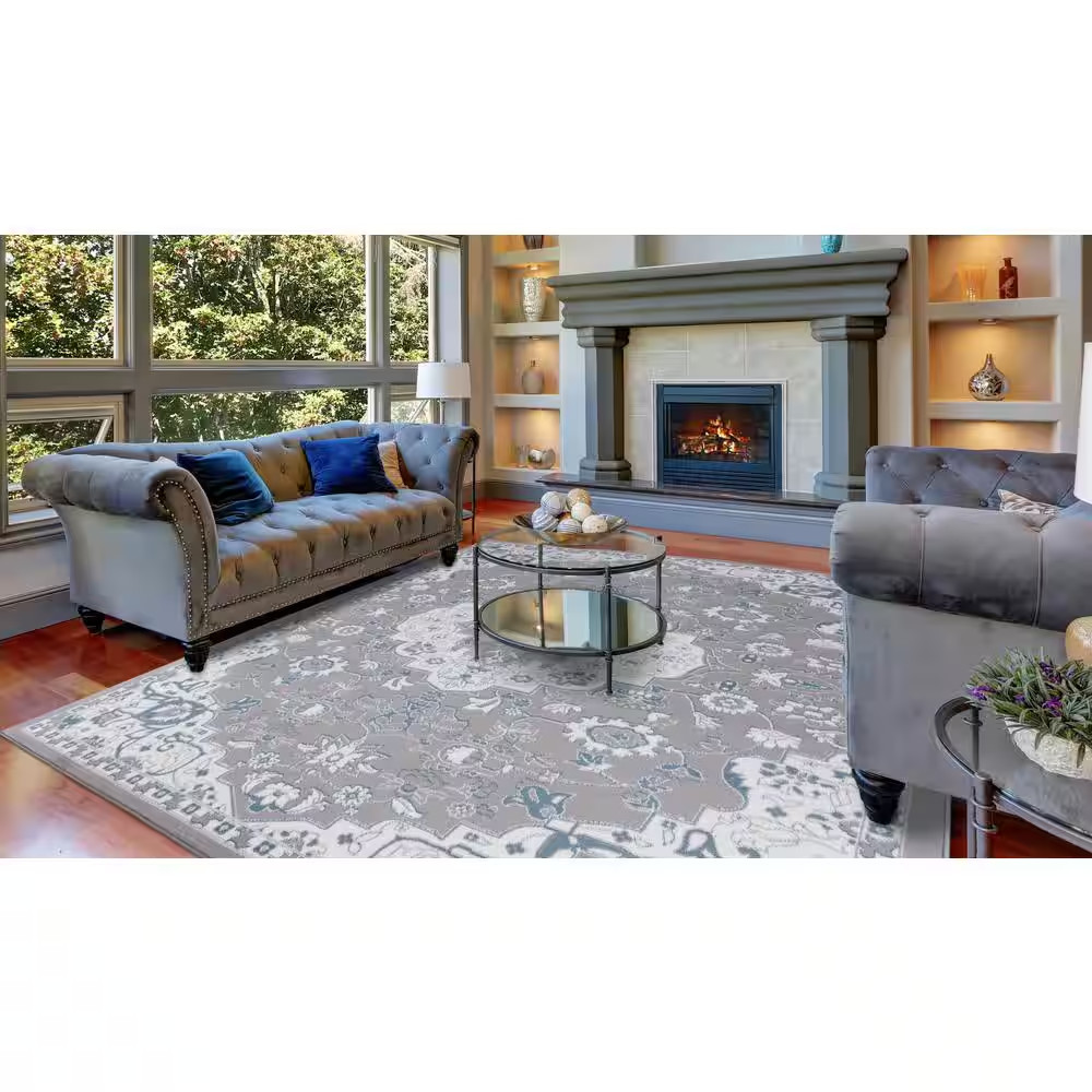 Madison Collection Royal Medallion Gray 3 Ft. X 4 Ft. Area Rug NEW