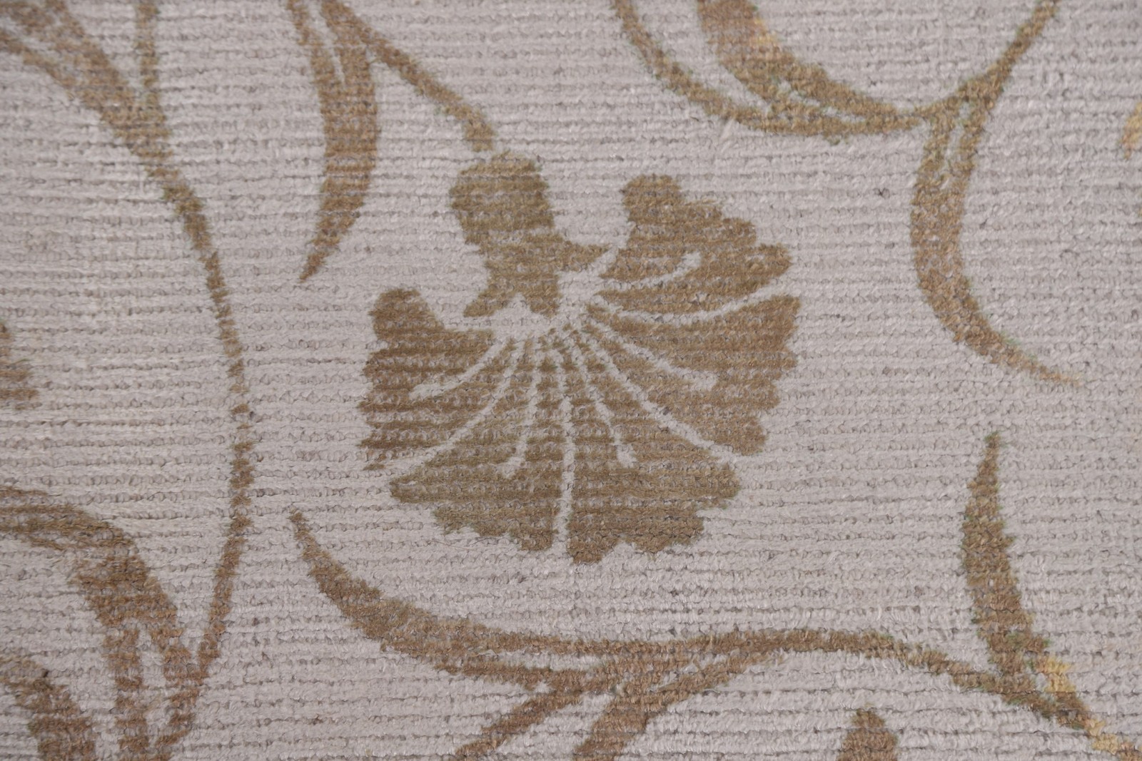 Handmade Floral Abstract Area Rug 8×10 Ft Beige & Gold Modern Wool Carpet