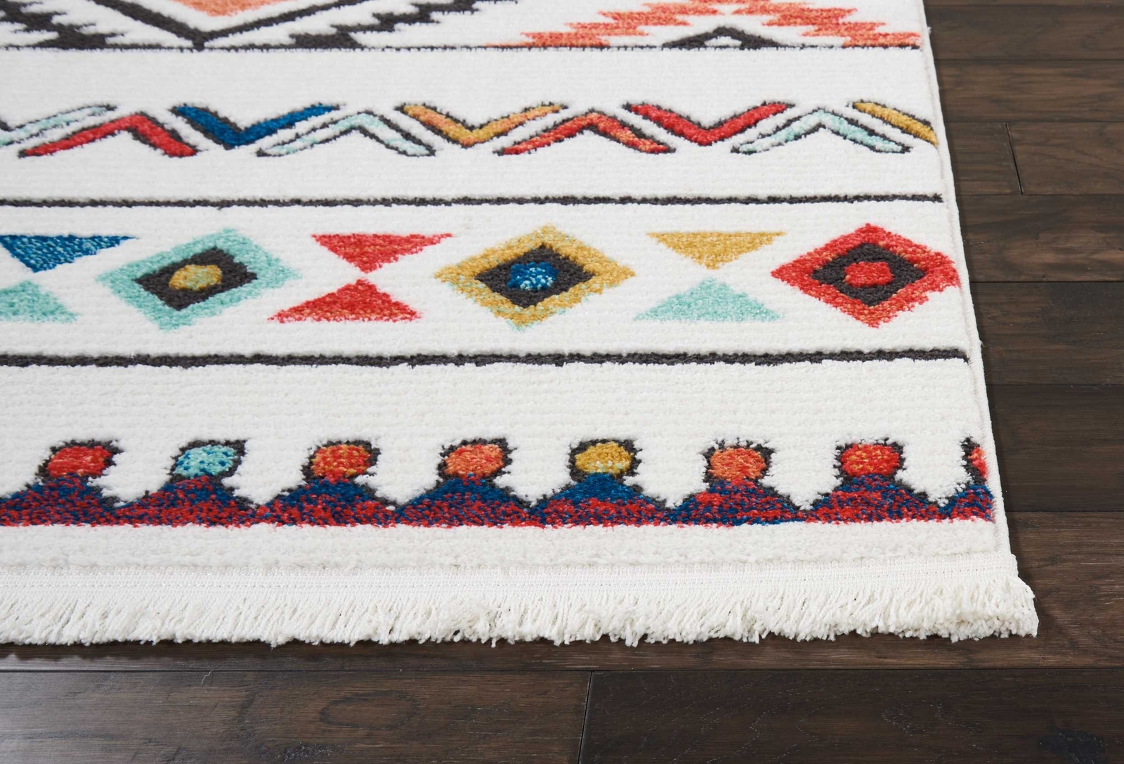 Nourison Tribal Decor Traditional Colorful White Area Rug 7 Feet 10 Inches by 10