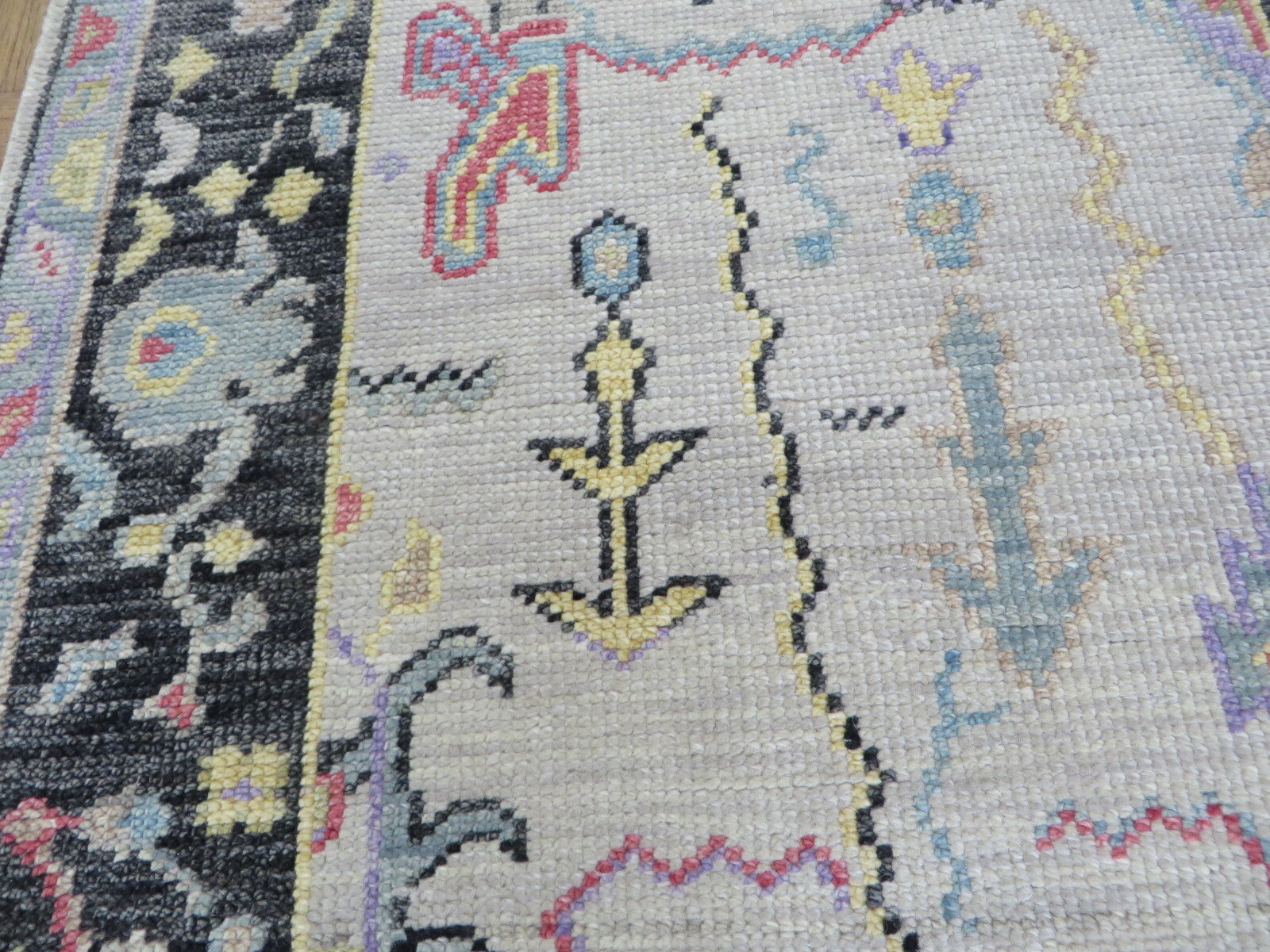 3 x 19’10 Runner Hand Knotted Ivory Turkish Knotted Oushak Oriental Rug G8569