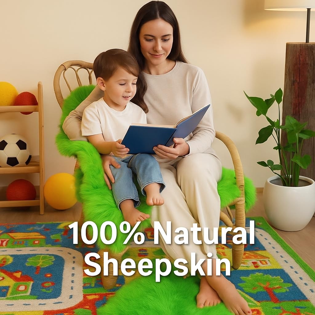 Huahoo Premium Genuine Sheepskin Rug Camel Real Australia Sheepskin Natural