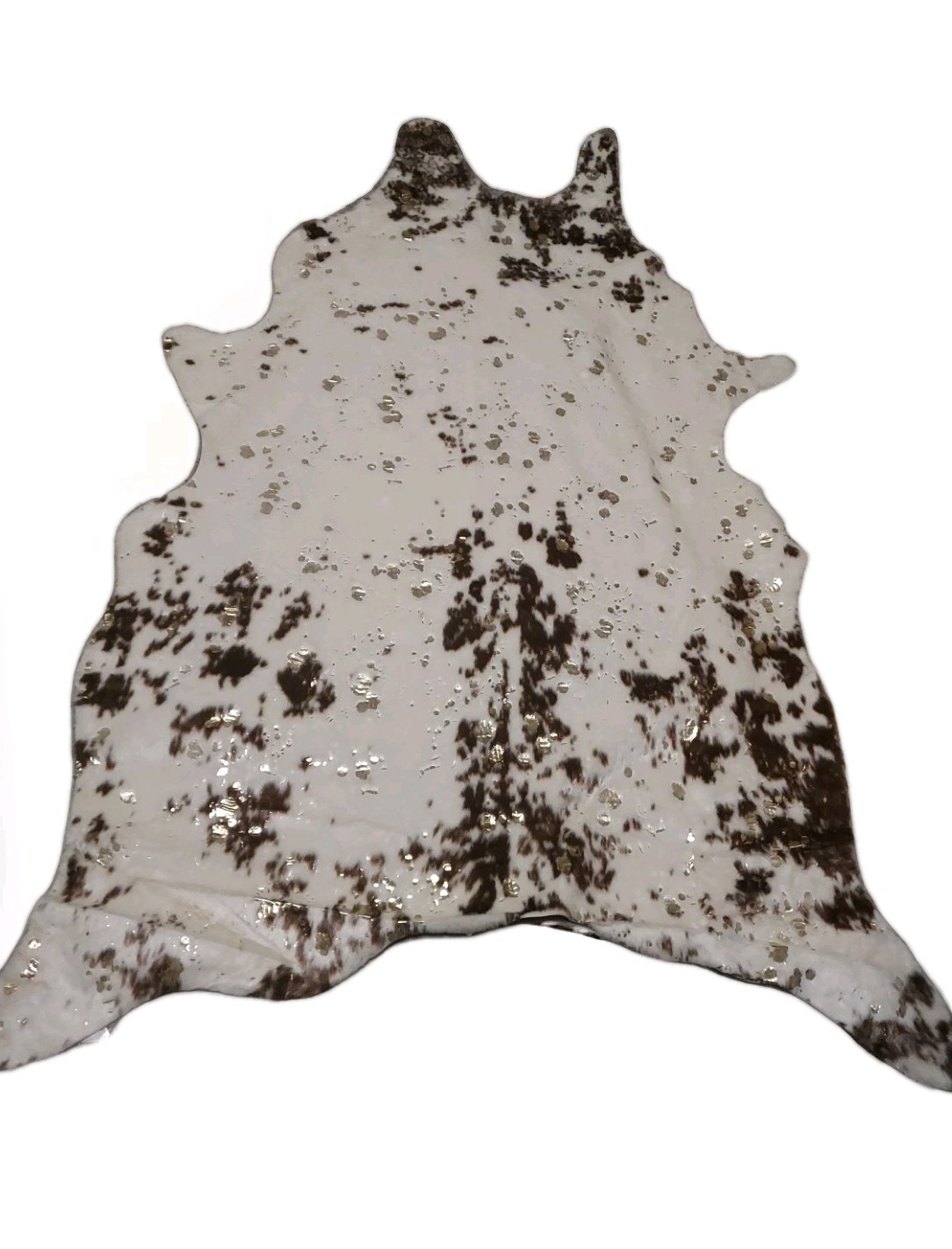 ➿️ NuLoom Bravo Faux Cowhide Shaped Area Rug 5’x6’7″ 👉 Stained,see Pictures👈