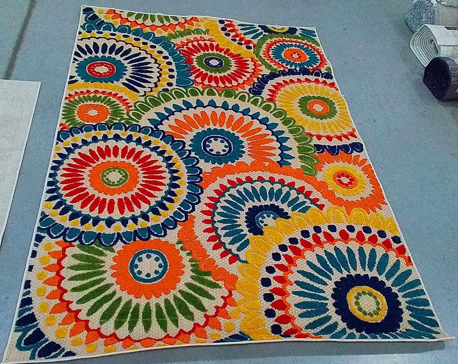 BLUE / IVORY 4′-5″ x 6′-5″ Back Stain Rug, Reduced Price 1172761043 CBN382M-4