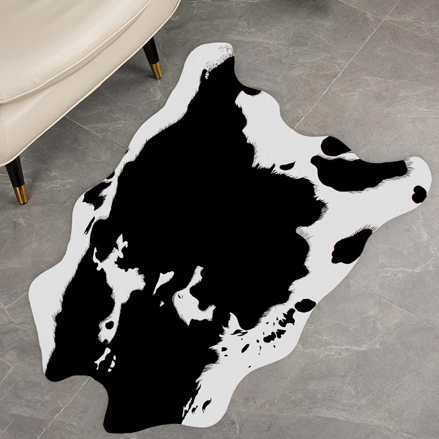 Alfombra De Piel De Vaca De 29.5″ W x 43.3″ L Para Sala De Estar Y Dormitorio US