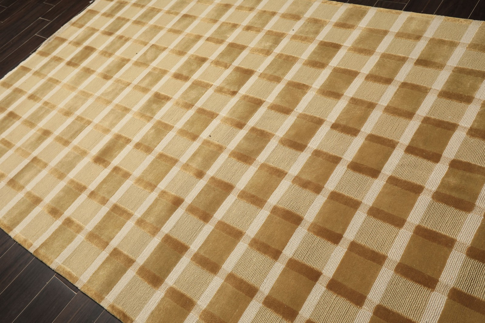 6’1″x9’2″ Tibetano Hand Knotted Wool Moss Tibetan Geometric Loop N Cut Pile Rug
