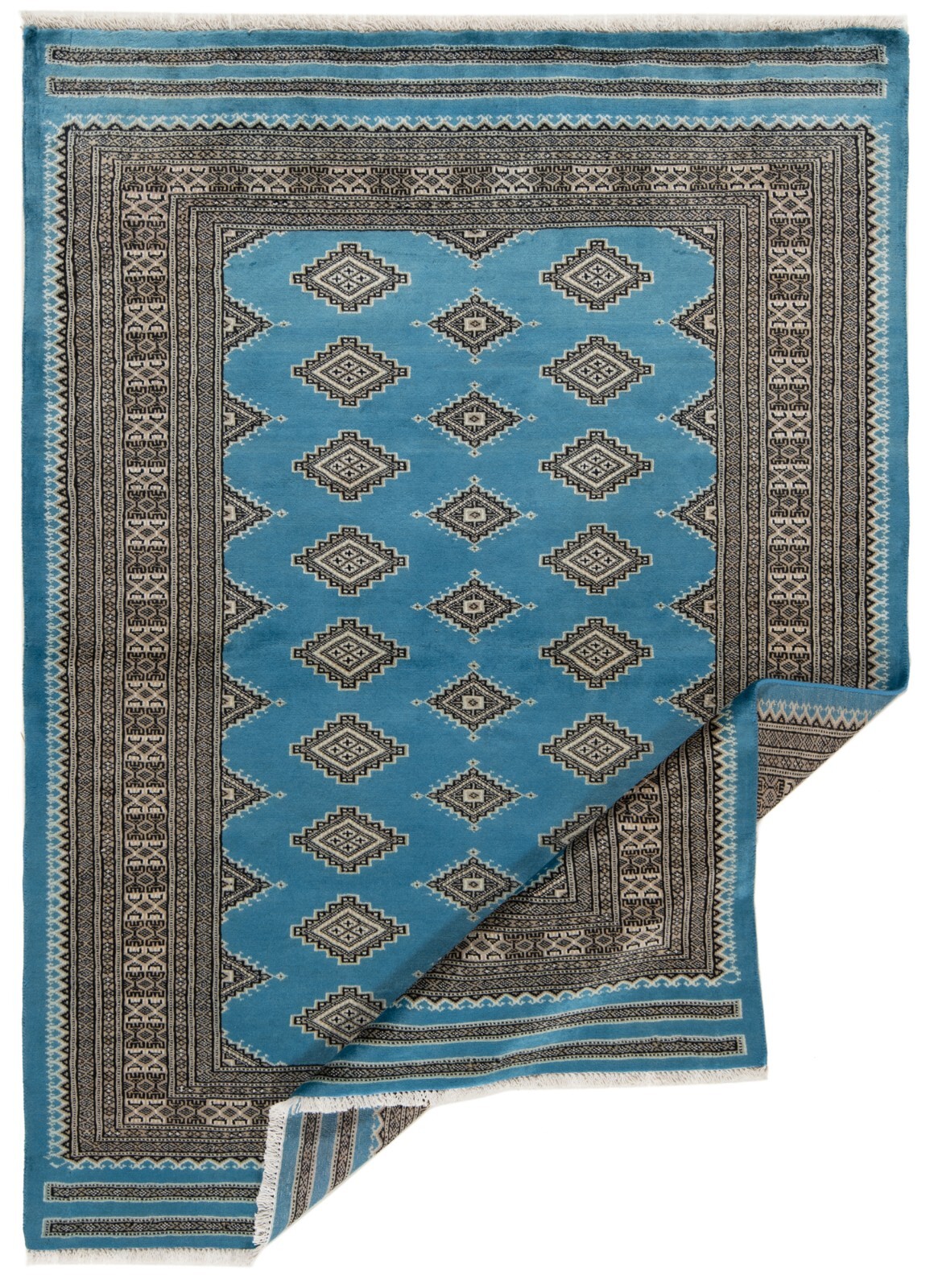 Pakistan Handwoven Oriental Rug 74 13/16×53 7/8in-Fine,Carpet,Rug,Bokhara,Blue