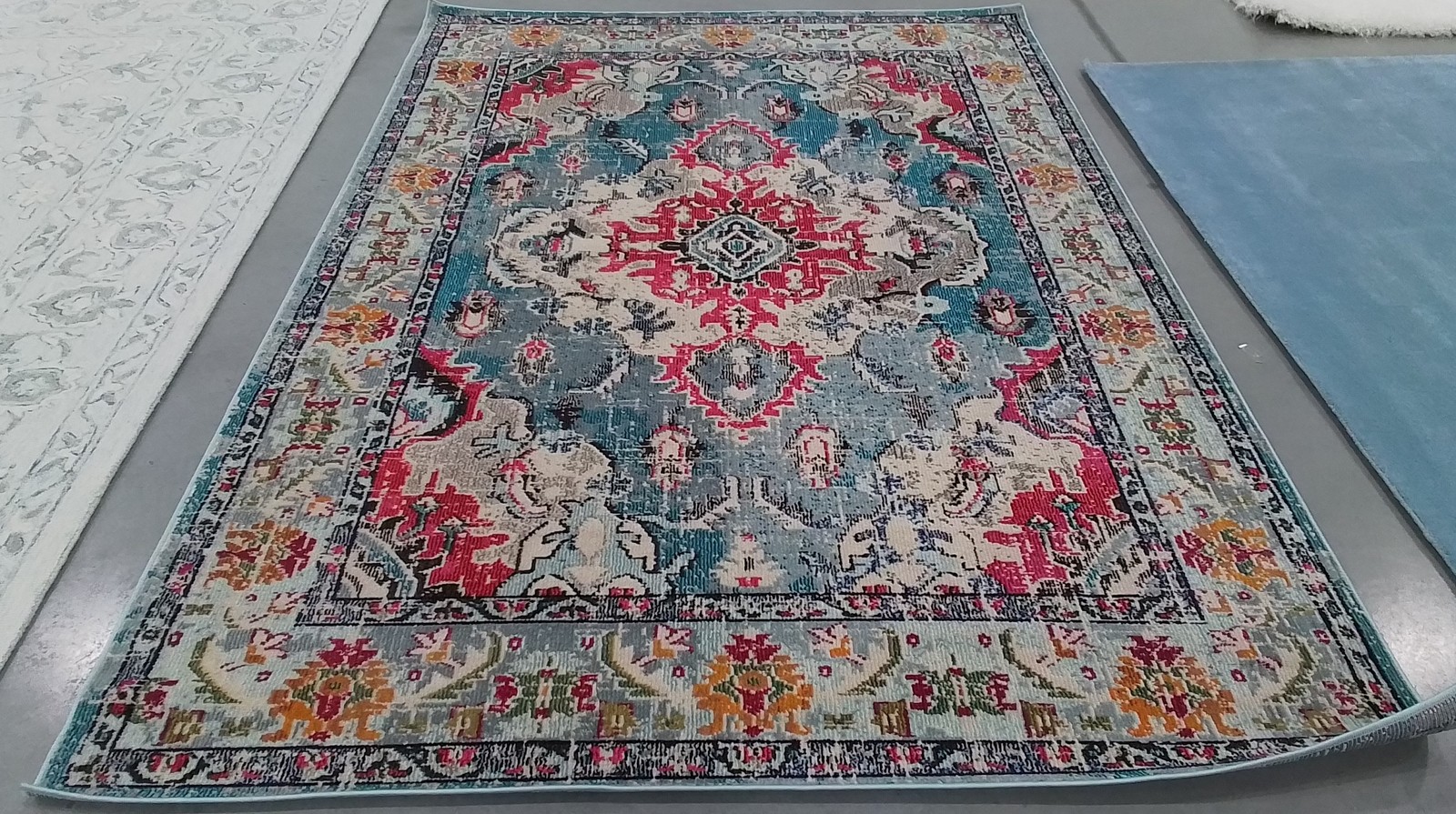 LIT BLUE / FUCHSIA 6′-7″ x 9′-2″ Flaw in Rug, Reduced Price 1172792538 MNC243J-6