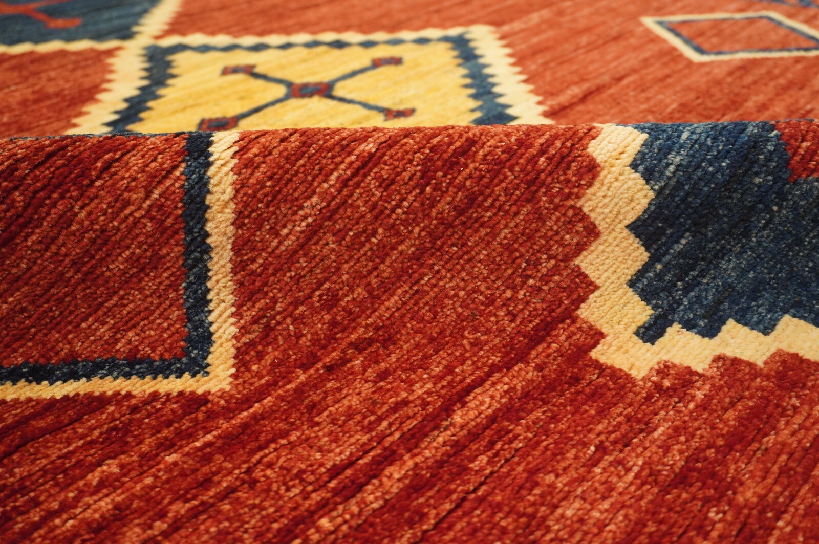 5 x 10 ft Red Tribal Gabbeh Afghan Hand-Knotted Rug