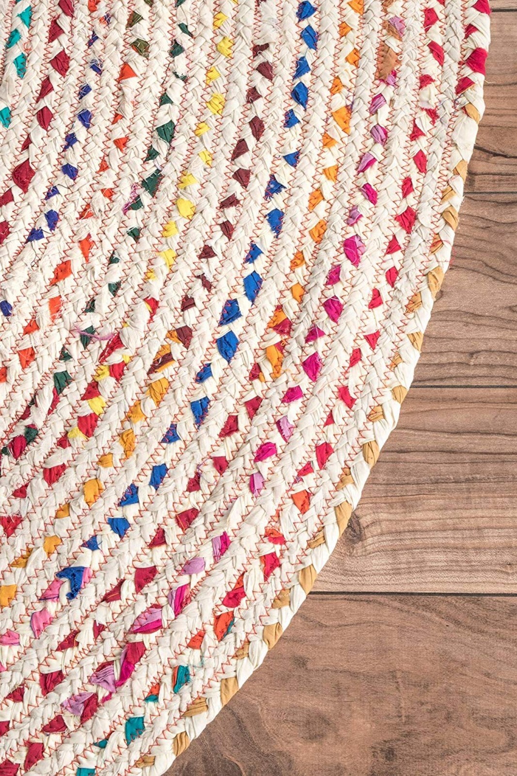 Rug 100% Cotton Round Reversible Braided Carpet Home Decor Rustic Look Area Rug