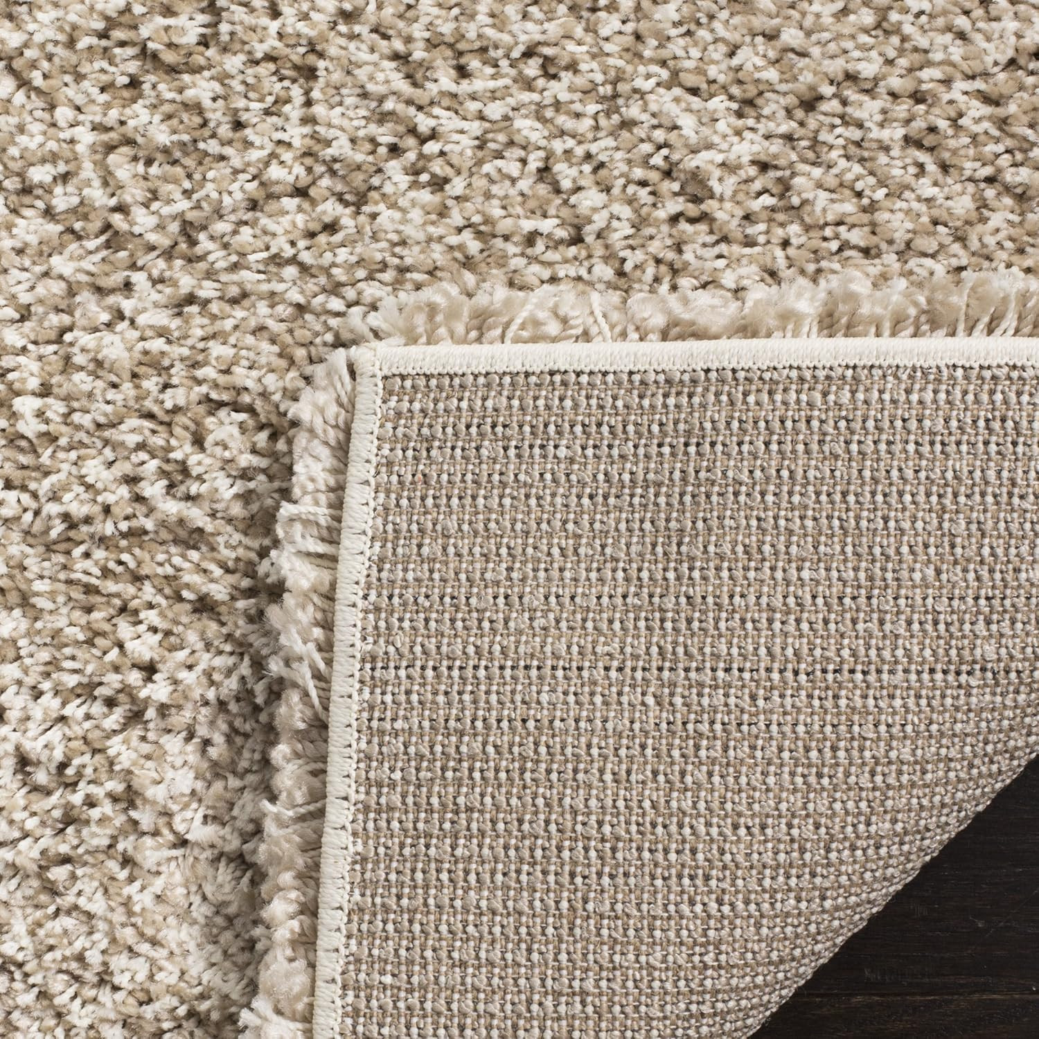 California Shag Collection Area Rug – 5’3″ X 7’6″, Beige, Non-Shedding & Easy Ca