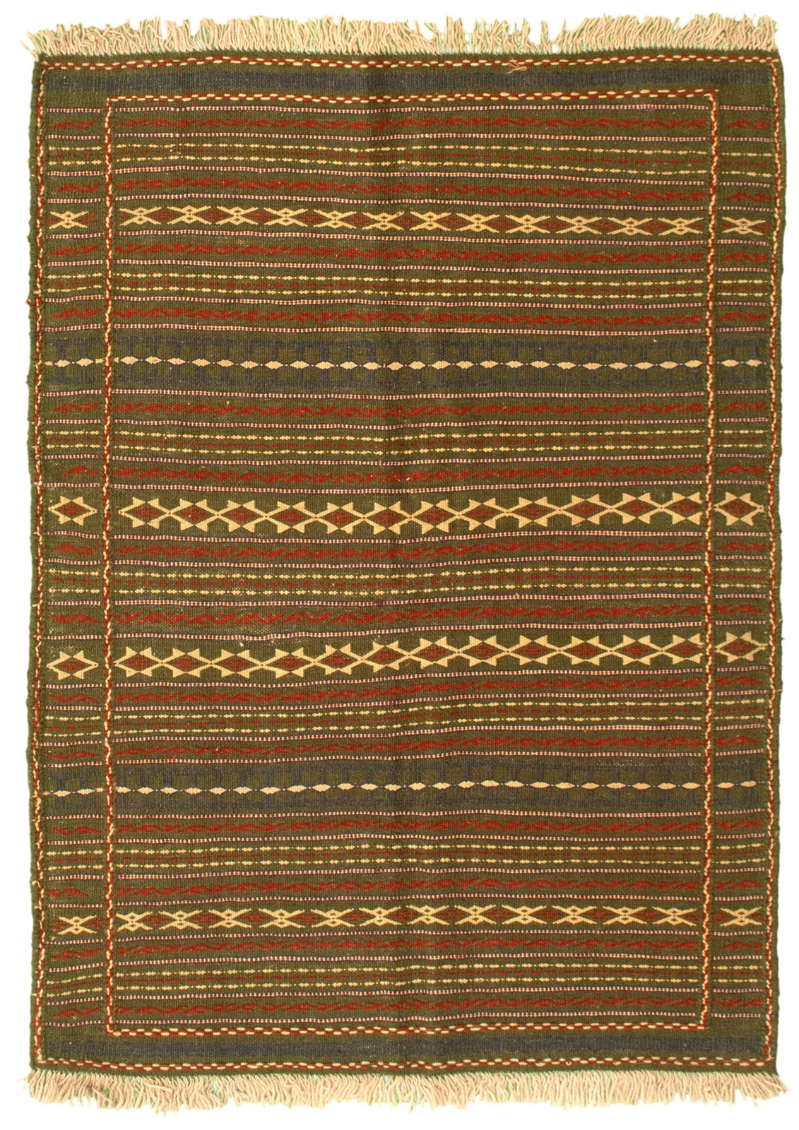Vintage 3’6″ x 4’10” Traditional Wool Hand Woven Oriental Area Rug