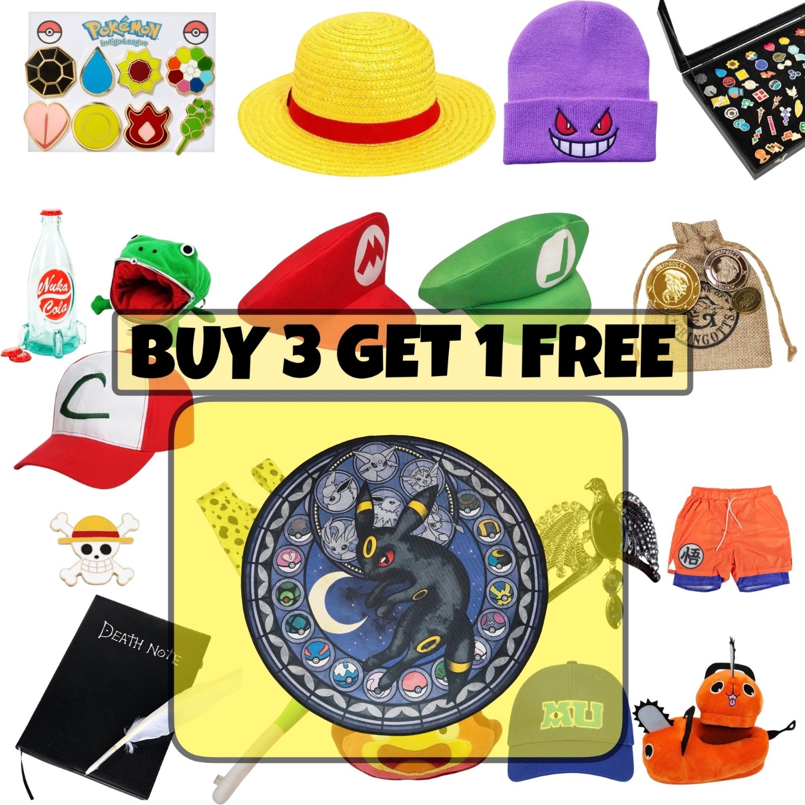 Pokémon Umbreon Eeveelution Rug 30″ Round Dark Type Floor Mat Premium Anime