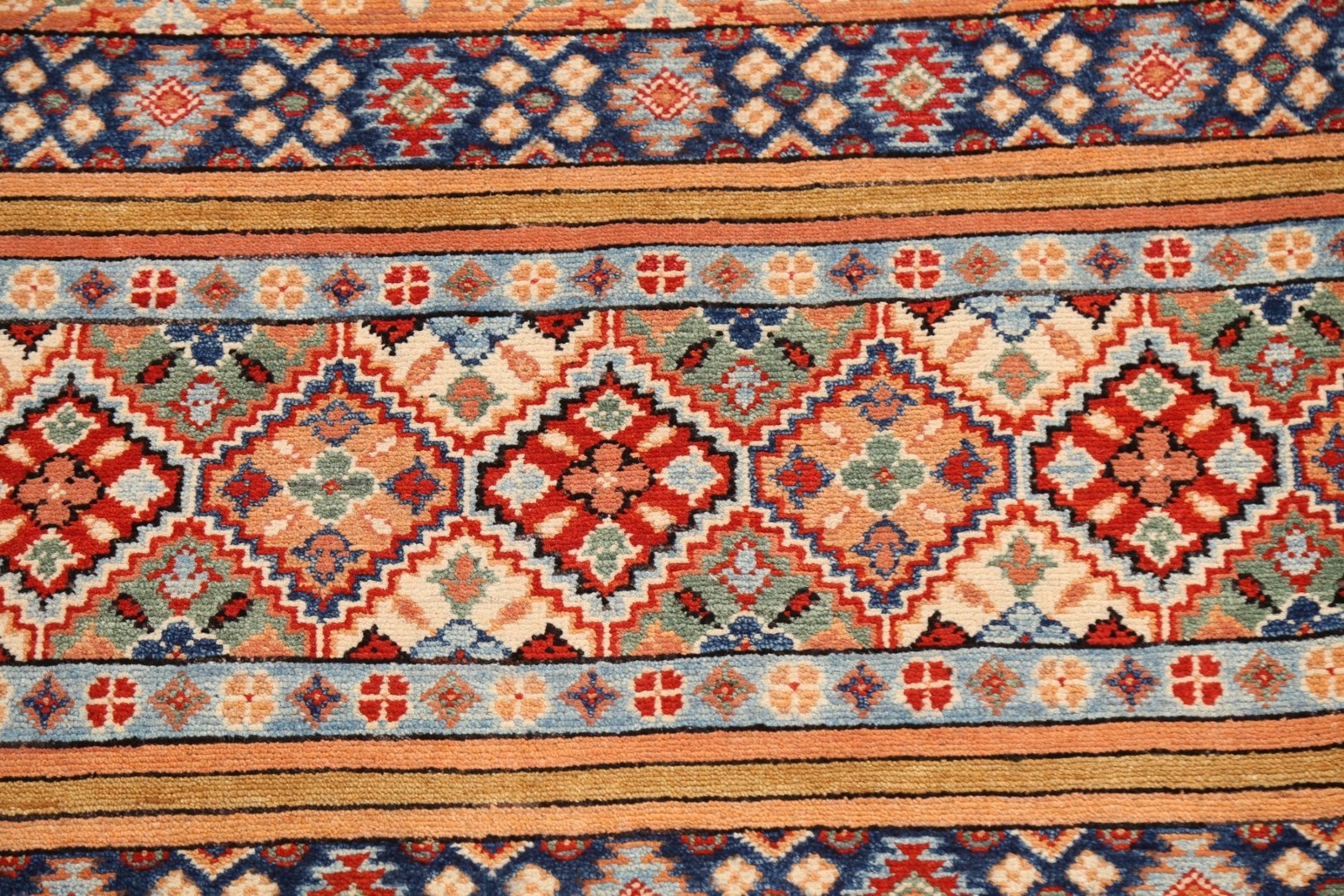 Boho Kazak Oriental Accent Rug 3×4 Hand-knotted Wool Geometric Pattern for Foyer