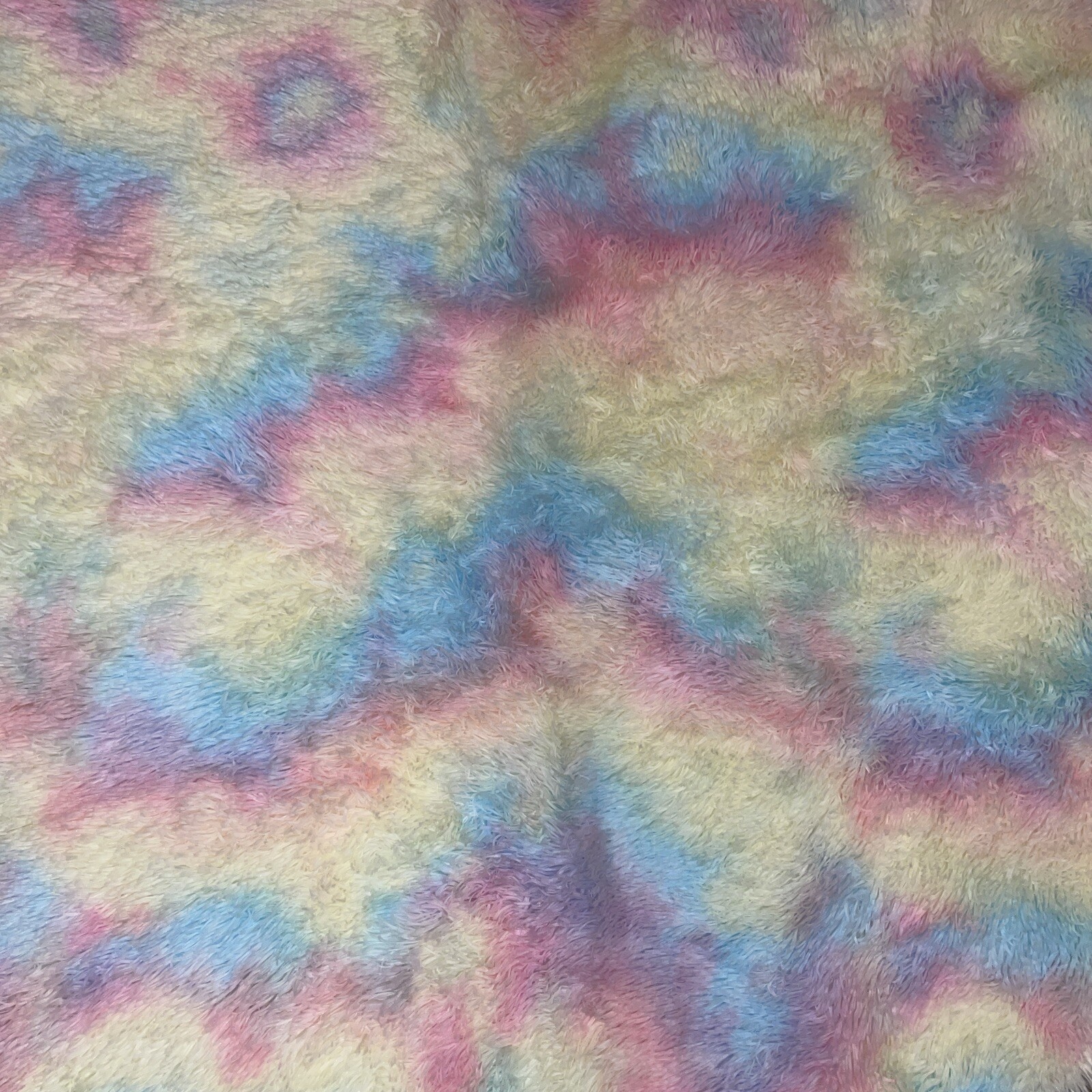 Round Rug Large 60 X 60 FluffyYellow Pink Blue Purple Green Very Cute And Soft
