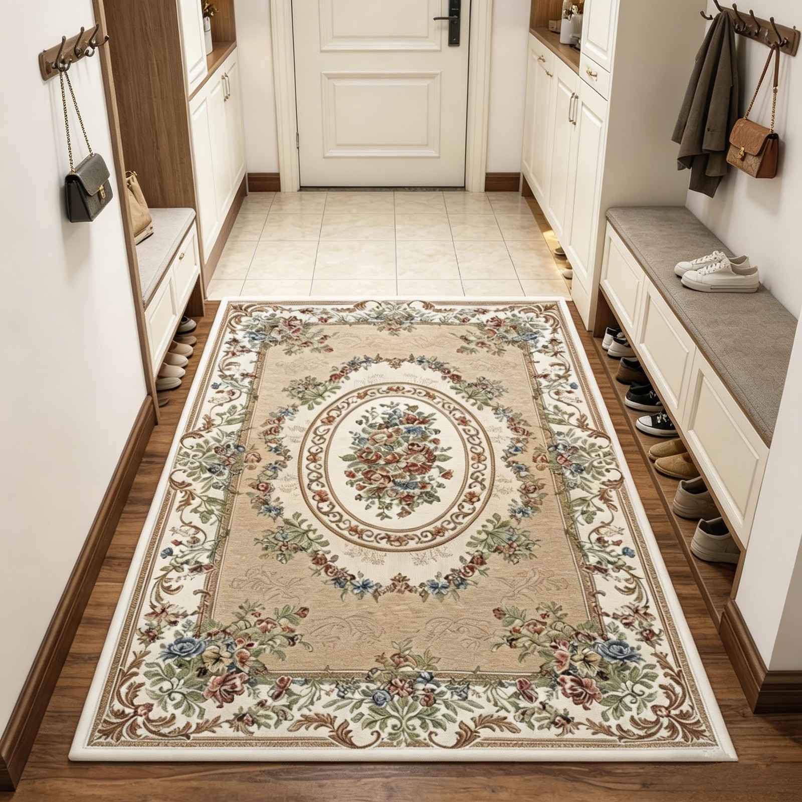 Ukeler Romantic American Country Style Cotton Rugs Home Decor Collection Floral