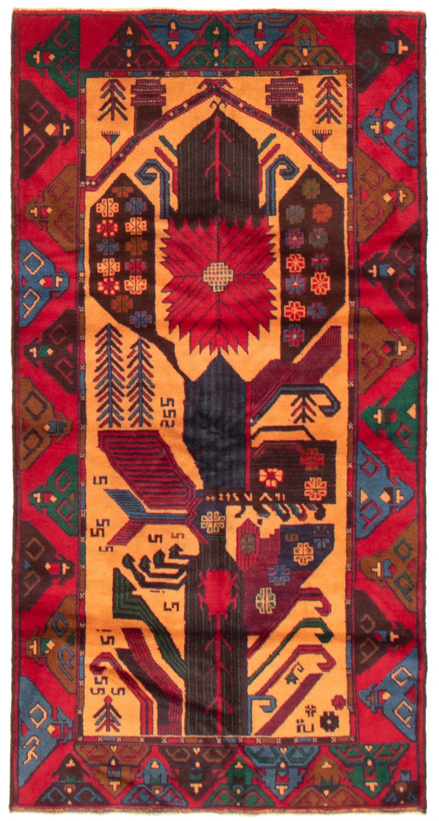 Vintage 3’5″ x 6’8″ Traditional Hand Knotted Vegetable Dye Wool Area Rug