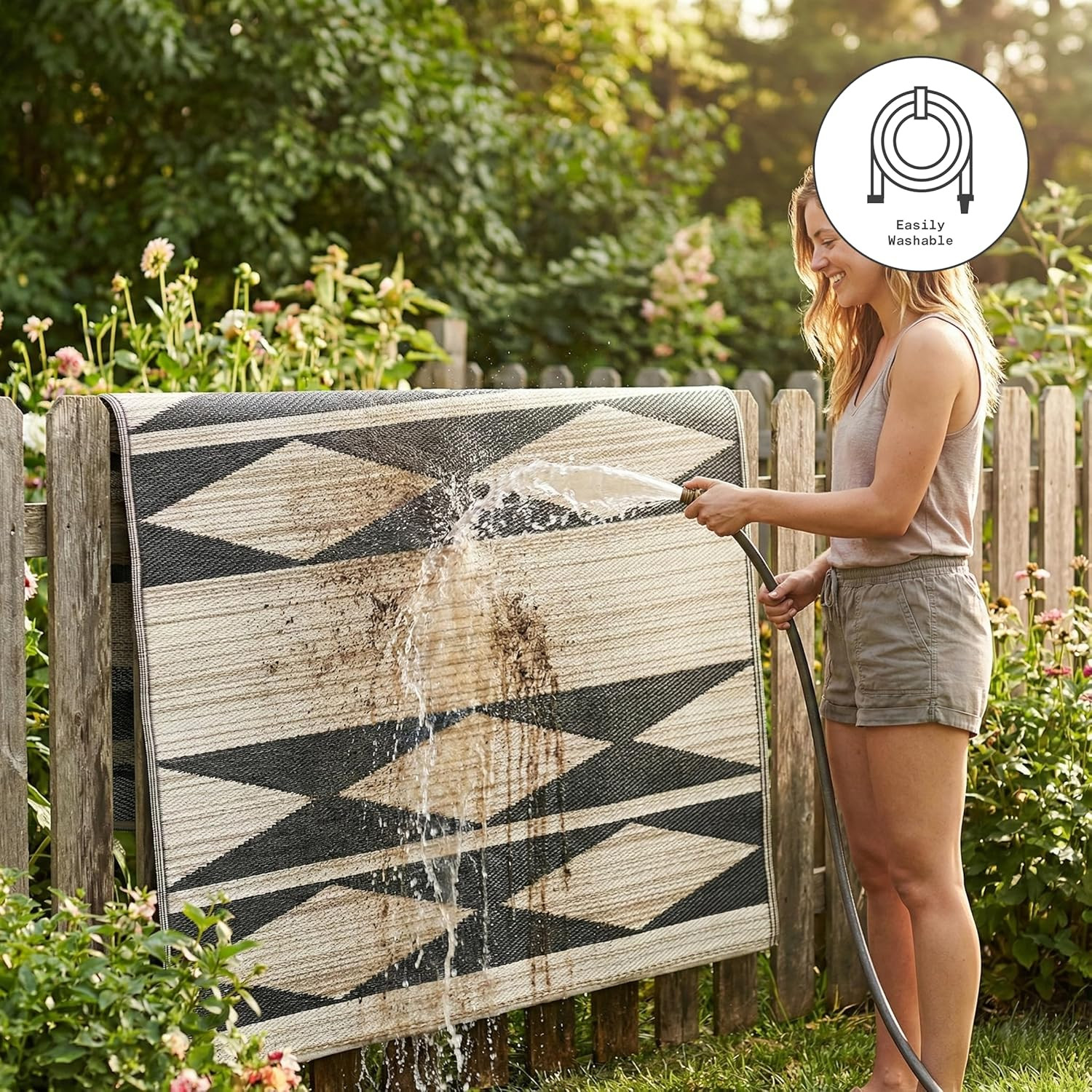 Outdoor Rug – Waterproof, Fade Resistant, Crease-Free – Premium Recycled Plastic
