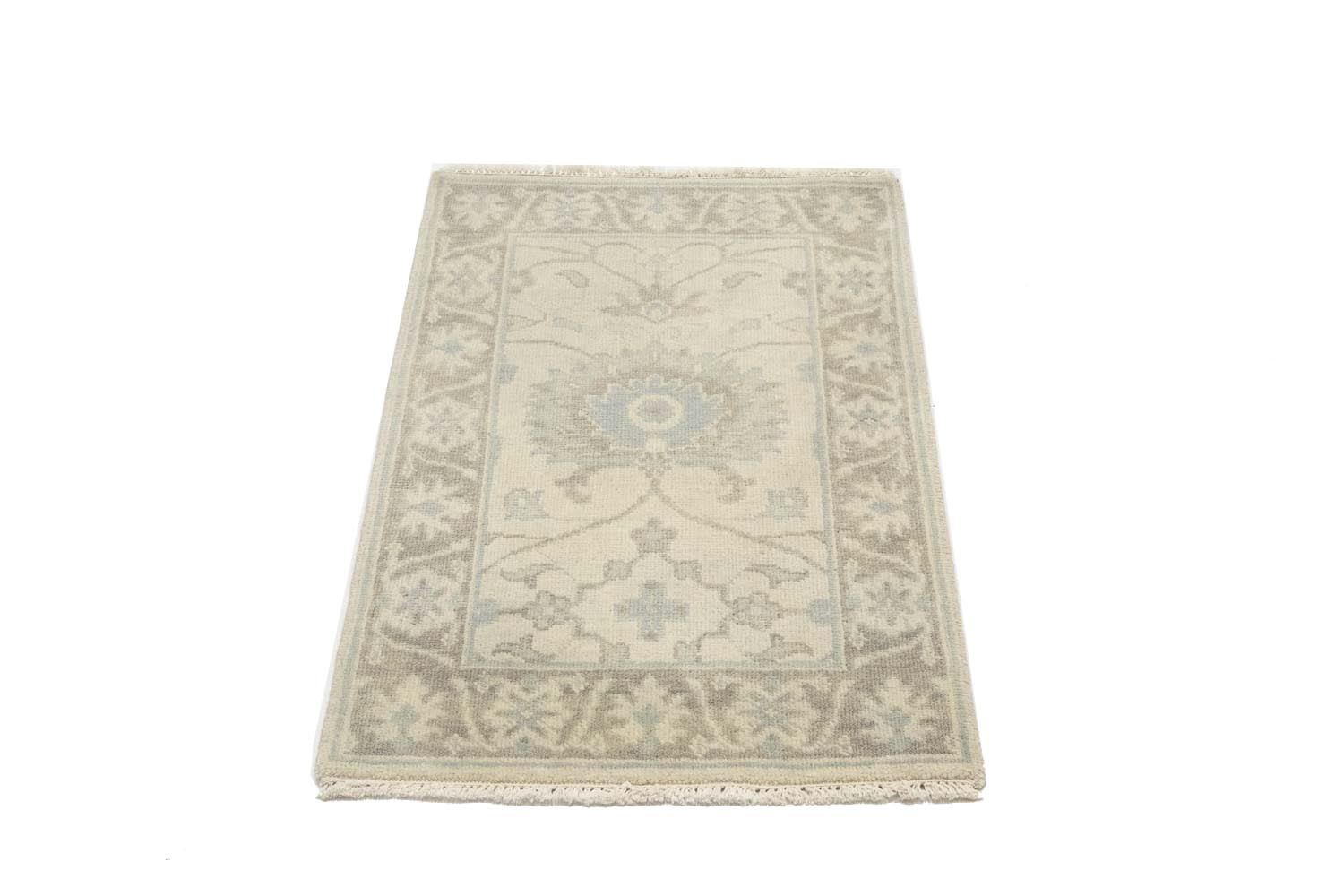 2×3 Muted Ivory Floral Design Chobi Rug Oriental Home Office Decor Carpet