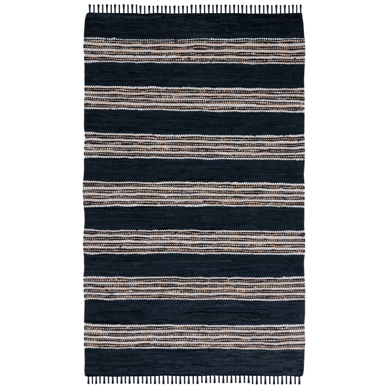 SAFAVIEH Vintage Leather VTL601Z Black / Natural Rug