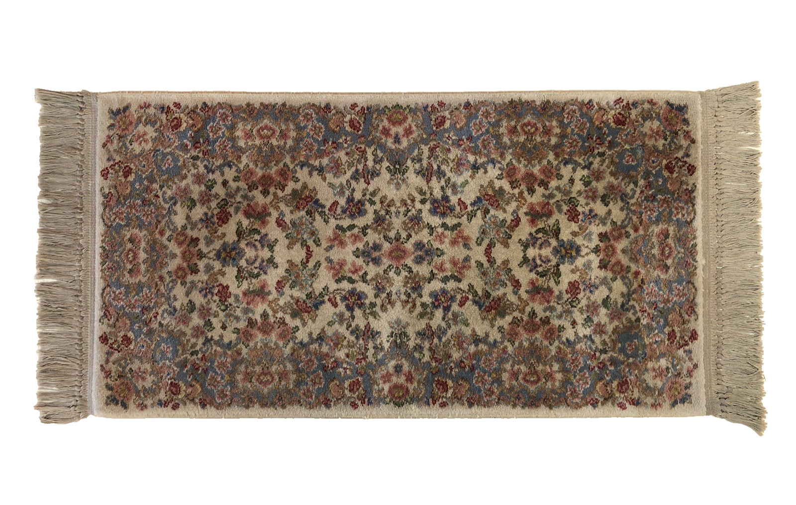 Vintage Karastan Ivory Kirman 788 Pattern Oriental Area Rug 2′ 2″ X 4′