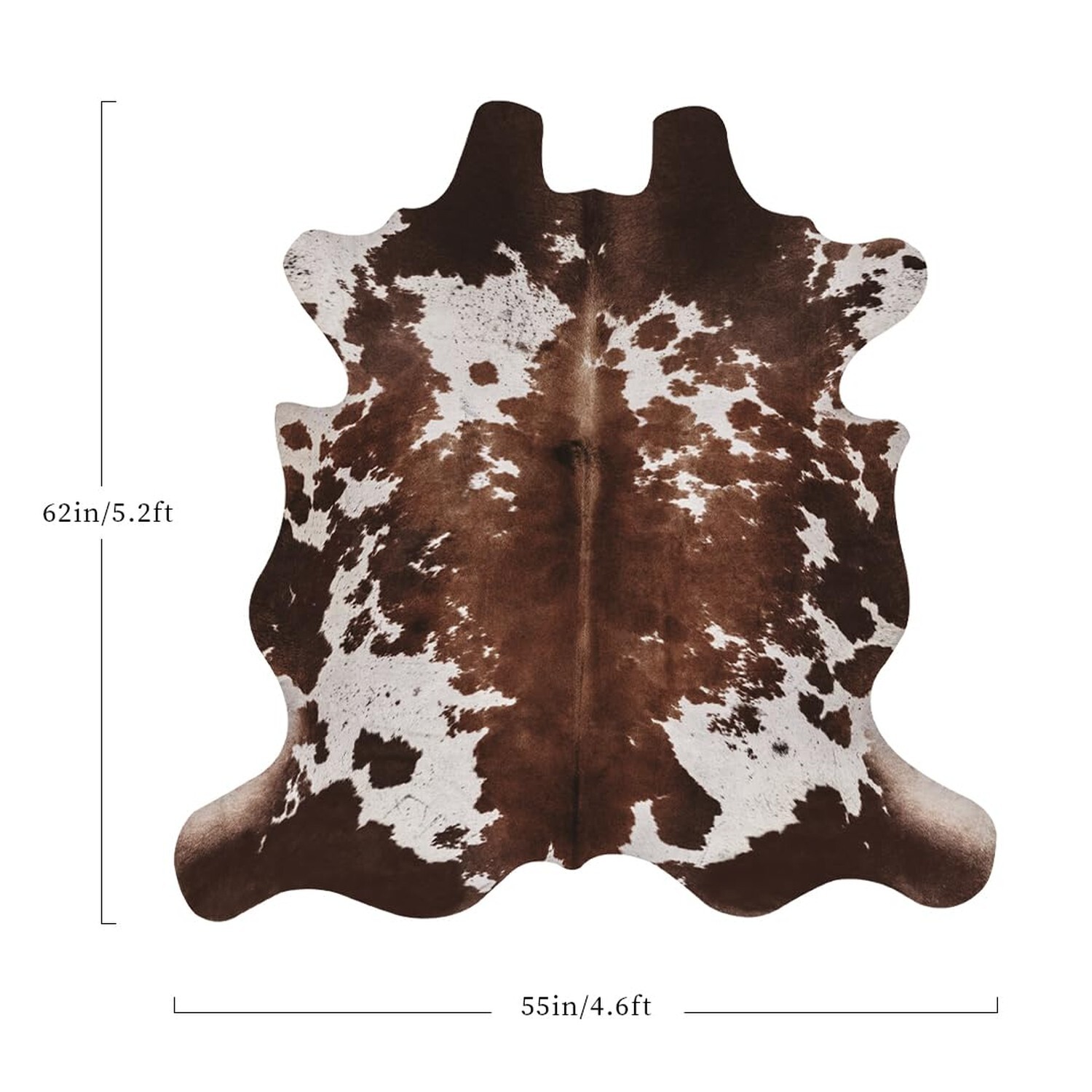 Faux Cowhide Cow Print Rug: 4.6 x 5.2 Feet Cow Hide Animal Print Area Carpet …