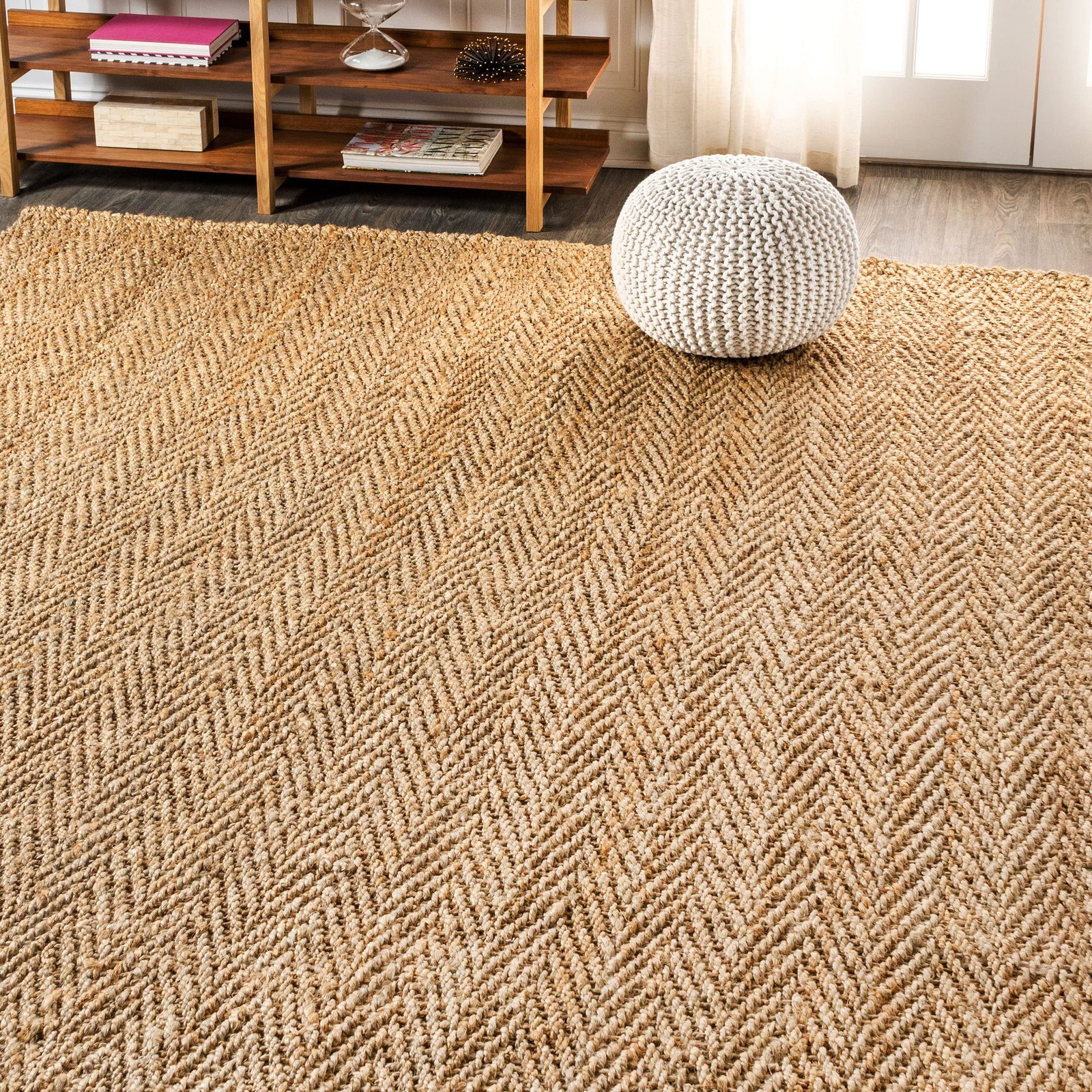 JONATHAN Y Espina Hand Woven Herringbone 5′ x 8′ (Rectangular), Natural