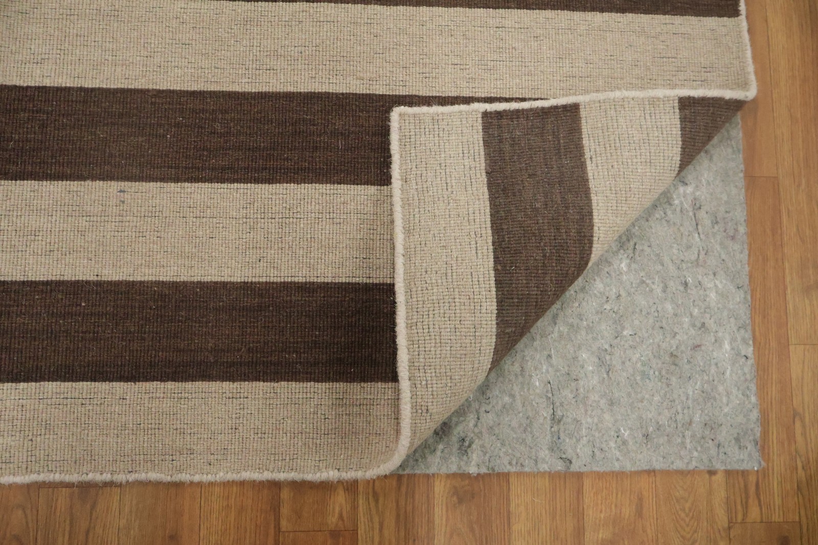 Sophisticated Brown/ Ivory Striped Area Rug Hand-knotted Wool for Any Space 6×8